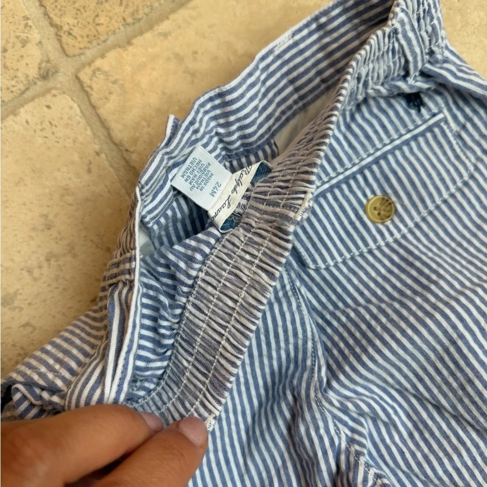 Ralph Lauren Blue & White Striped Seersucker Pants